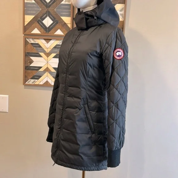 Canada Goose Stellarton Hooded Down Coat Jacket Black XS *As-Is* - Picture 3 of 13